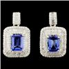 Image 1 : 18K Gold 3.08ctw Tanzanite & 1.87ctw Diamond Earri