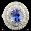 Image 1 : 18K Gold 3.01ct Sapphire & 1.27ctw Diamond Ring