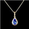 Image 2 : 14K Gold 0.68ct Tanzanite & 0.22ctw Diamond Pendan