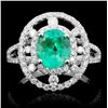 Image 1 : 14K Gold 1.55ct Emerald & 0.75ct Diamond Ring