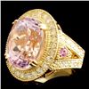Image 2 : 14K Gold 15.88ct Kunzite & 1.86ctw Diamond Ring