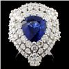 Image 1 : 18K Gold 3.65ct Sapphire & 1.82ct Diamond Ring