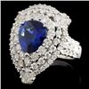 Image 2 : 18K Gold 3.65ct Sapphire & 1.82ct Diamond Ring