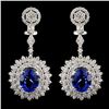 Image 1 : 18K Gold 7.50ct Tanzanite & 4.58ct Diam Earrings