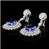 Image 2 : 18K Gold 7.50ct Tanzanite & 4.58ct Diam Earrings