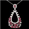 18K Gold 5.95ct Ruby and 1.66ctw Diamond Pendant