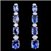 14K Gold 5.00ct Tanzanite & 0.35ct Diamond Earring
