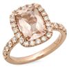 14K Gold 2.00ct Morganite & 0.75ct Diamond Ring