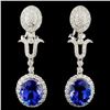 18K Gold 7.82ct Tanzanite & 2.01ctw Diamond Earrin