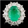 18K Gold 3.72ct Emerald & 2.61ctw Diamond Ring