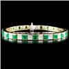 18K Gold 6.21ct Emerald & 3.84ctw Diamond Bracelet