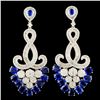 18K Gold 8.93ct Kyanite & 2.99ctw Diamond Earrings