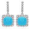 Image 1 : 14K Gold 14.50ct Turquoise & 1.50ct Diamond Earrin
