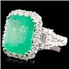 Image 2 : 18K Gold 7.93ct Emerald & 1.67ctw Diamond Ring