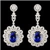 Image 1 : 18K Gold 15.63ctw Tanzanite & 5.43ctw Diamond Earr