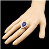 Image 3 : 18K Gold 7.45ct Tanzanite & 1.31ctw Diamond Ring