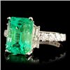 Image 2 : 18K Gold 3.69ct Emerald & 0.61ctw Diamond Ring