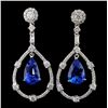 18K Gold 6.53ct Sapphire & 1.79ct Diamond Earrings