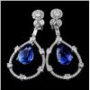 Image 2 : 18K Gold 6.53ct Sapphire & 1.79ct Diamond Earrings