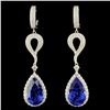 Image 1 : 18K Gold 17.66ct Tanzanite & 2.62ctw Diamond Earri