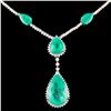Image 2 : 18K Gold 25.31ctw Emerald & 3.78ctw Diamond Neckla
