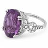 Image 2 : 14K Gold 15.00ct Amethyst & 0.50ct Diamond Ring