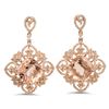 Image 1 : 14K Gold 16.00ct Morganite & 1.45ct Diamond Earrin