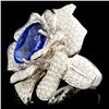 Image 2 : 18K Gold 9.35ct Tanzanite & 5.52ctw Diamond Ring