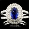 18K Gold 1.22ct Sapphire & 0.58ctw Diamond Ring
