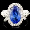 Image 1 : 18K Gold 3.19ct Sapphire & 0.73ctw Diamond Ring