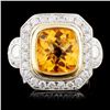 18K TT Gold 2.50ct Citrine & 0.90ctw Diamond Ring