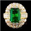 18K Gold 3.58ct Emerald & 2.23ctw Diamond Ring