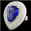 Image 2 : 18K White Gold 12.77ct Tanzanite & 3.79ctw Diamond