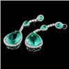 Image 2 : 18K White Gold 26.82ct Emerald & 2.33ct Diamond Ea