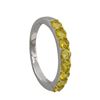 Image 2 : 14k White Gold 1.00ct Yellow Sapphire Ring