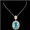 Image 2 : 18K Gold 7.49ct Paraiba & 1.41ctw Diamond Pendant