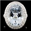 Image 1 : 14K Gold 11.59ct Aquamarine & 2.87ct Diamond Ring