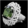 Image 2 : 18K Gold 10.19ct Tourmaline & 2.12ct Diamond Ring