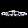 Image 1 : 14K Gold 8.68ct Sapphire & 0.95ctw Diamond Bracele