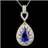 18K Gold 8.03ct Tanzanite & 1.68ctw Diamond Pendan