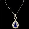 Image 2 : 18K Gold 8.03ct Tanzanite & 1.68ctw Diamond Pendan