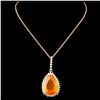 Image 2 : 14K Gold 7.55ct Opal & 0.59ctw Diamond Pendant