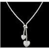 Image 2 : 14K White Gold  2.82ct Lariat Style Diamond Neckla