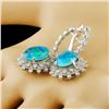 Image 2 : 14K Gold 10.00ct Opal & 1.70ctw Diamond Earrings