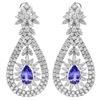 14K Gold 6.00ct Tanzanite & 7.20ct Diamond Earring