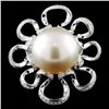 18K WG 14.00mm South Sea Pearl & 0.70ct Diamond Ri