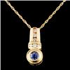 14K Gold 0.47ct Tanzanite & 0.25ctw Diamond Pendan