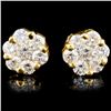 18K Gold 0.92ctw Diamond Earrings