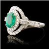 Image 2 : 18k White Gold 0.93ct Emerald & 0.82ctw Diamond Ri