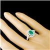 Image 3 : 18k White Gold 0.93ct Emerald & 0.82ctw Diamond Ri